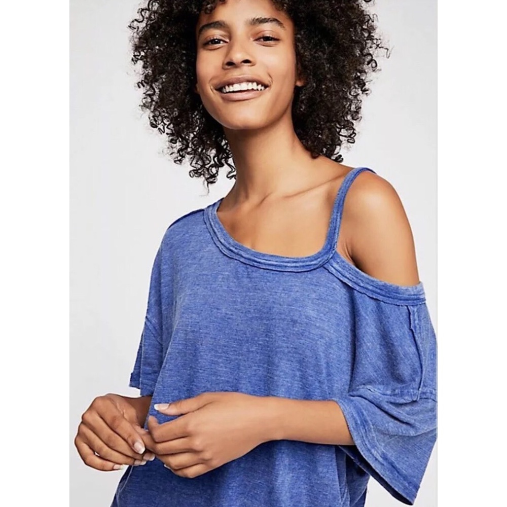 Free People We The Free Split Shoulder Alex Tee - Picture 2 of 8